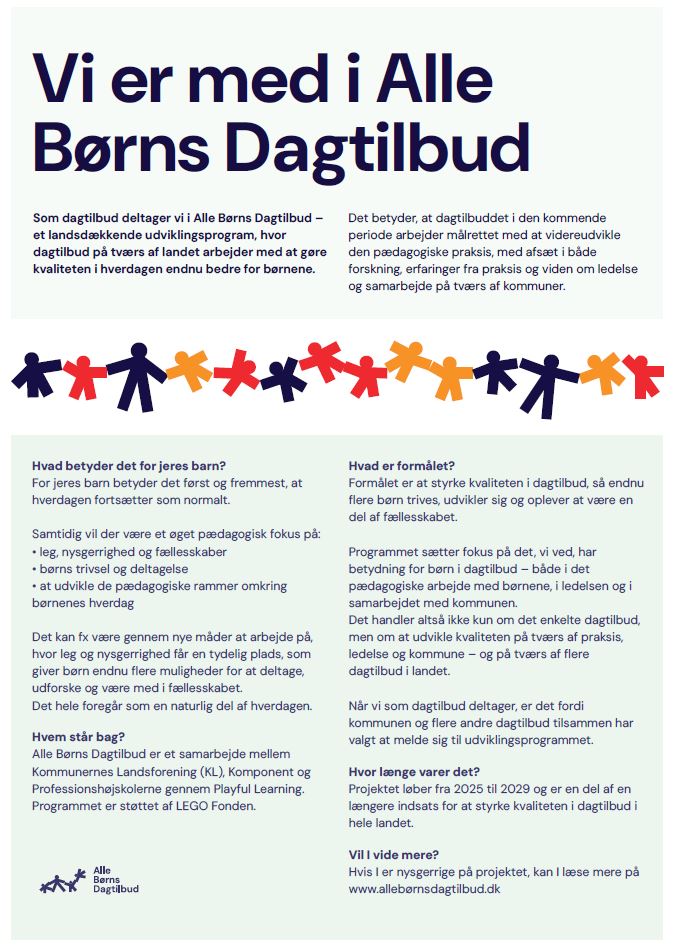 One-pager der kort beskriver "Alle Børns Dagtilbud" projektet